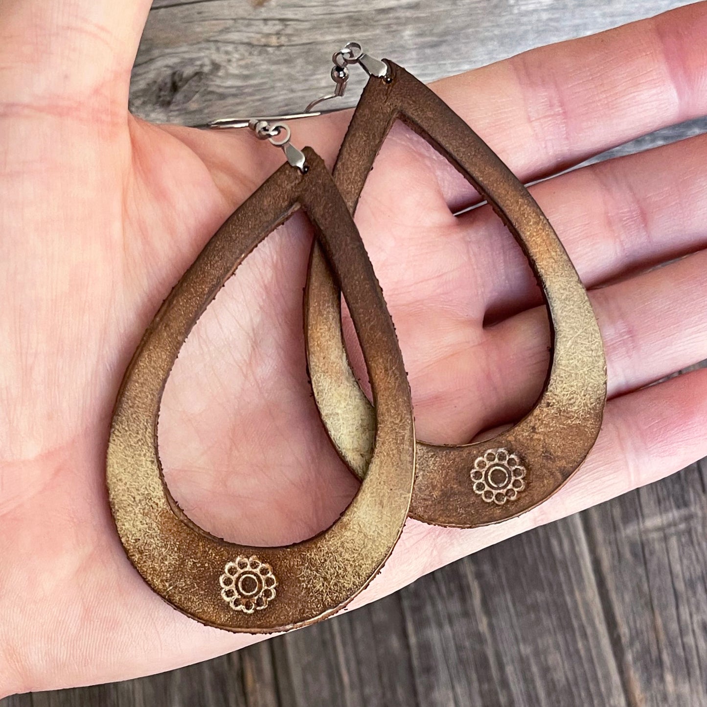 MADE TO ORDER - Handmade Ombre Leather Drop Boho Earrings