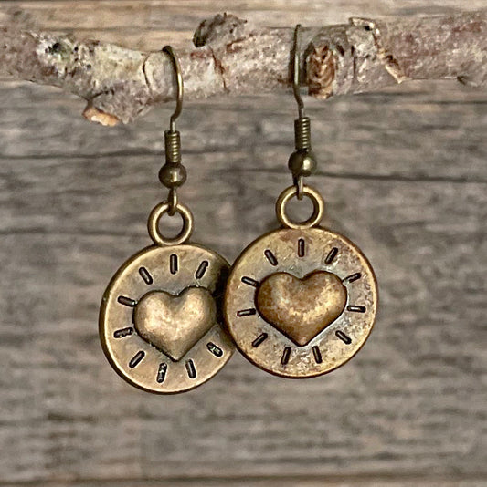 Christian Small Heart Drop Earrings | Boho Earrings