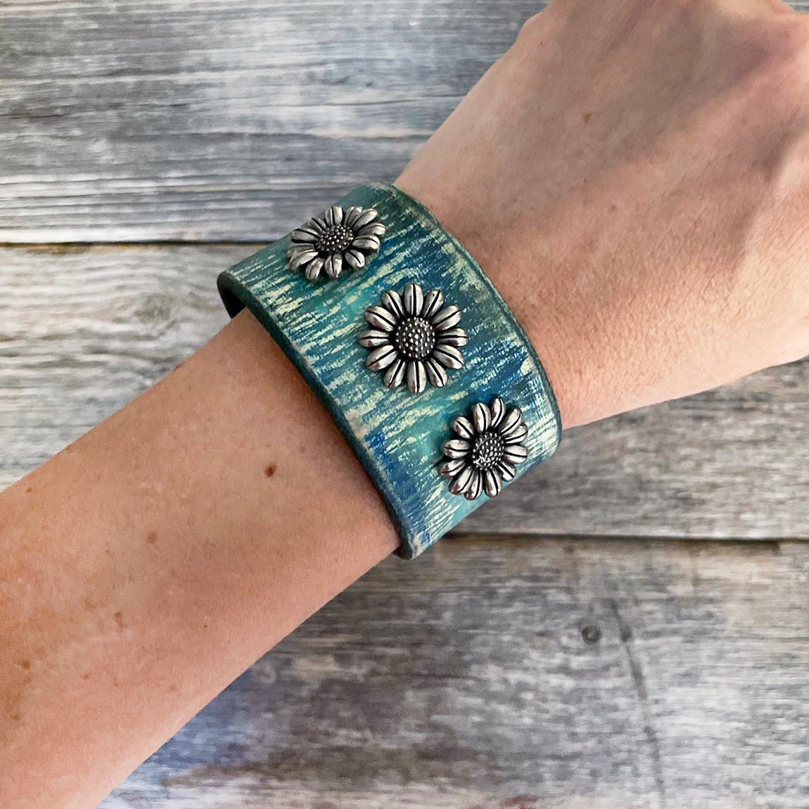 MADE TO ORDER - Denim Leather Bracelet | Boho Accessories