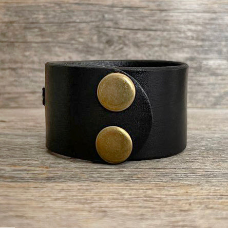 MADE TO ORDER - Black Leather Wings Bracelet with Swarovski Crystals