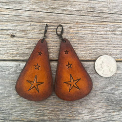 MADE TO ORDER - 3 Stars Drop Leather Earrings | Boho Accessories