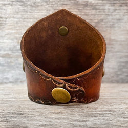 MADE TO ORDER - Wide Leather Bracelet with Pewter Patina Cross