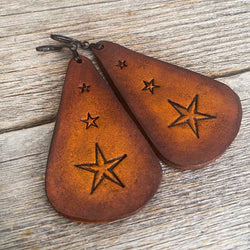 MADE TO ORDER - 3 Stars Drop Leather Earrings | Boho Accessories