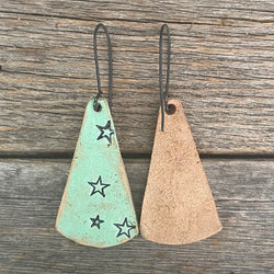 MADE TO ORDER - Sterling Silver/Aqua Leather Earrings | BOHO Earrings