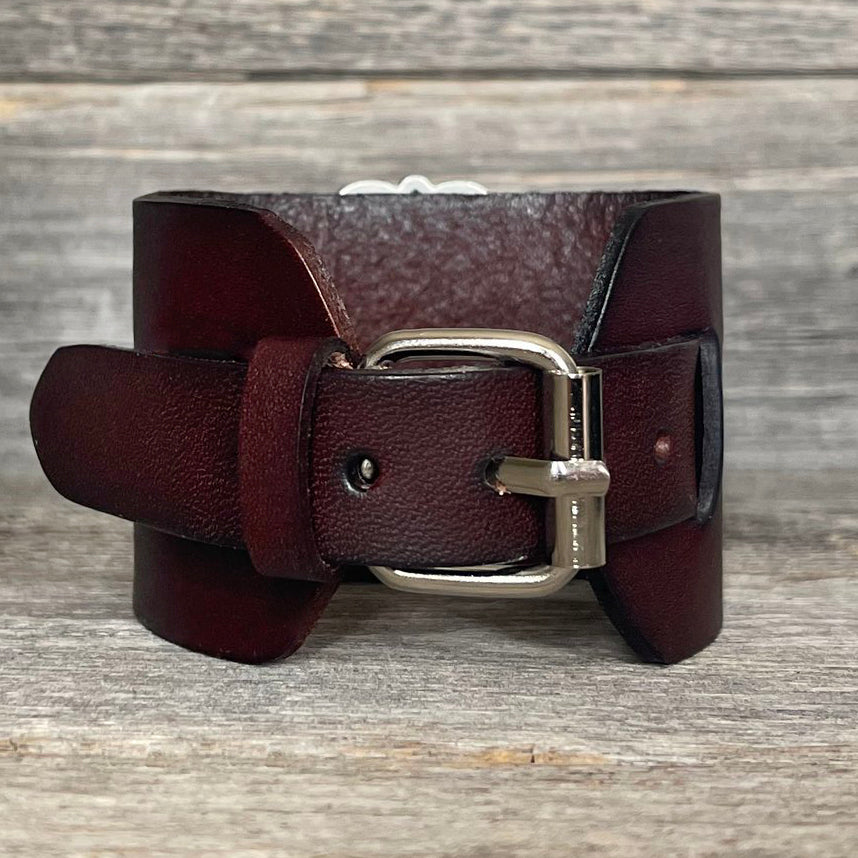 MADE TO ORDER - Genuine Leather Round Boho Buckle Bracelet