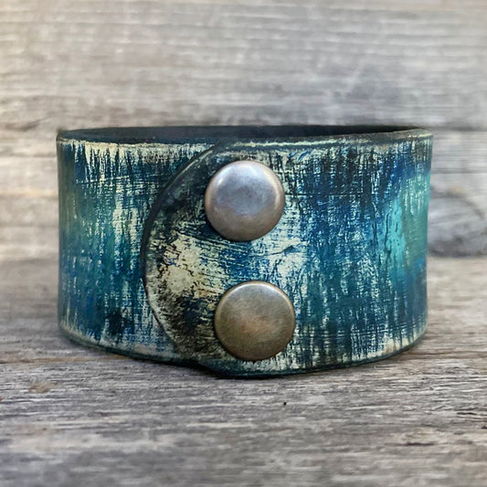 MADE TO ORDER - Denim Leather Bracelet | Boho Accessories