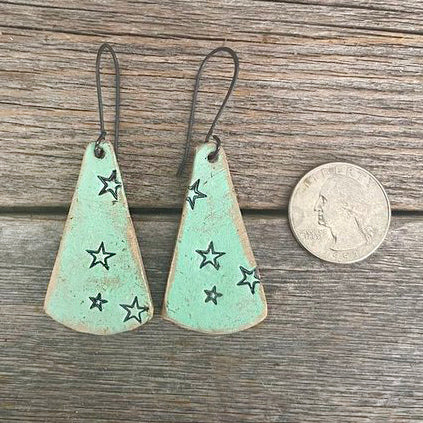 MADE TO ORDER - Sterling Silver/Aqua Leather Earrings | BOHO Earrings