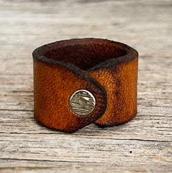 MADE TO ORDER - Light Caramel Brown Butterfly Leather Ring