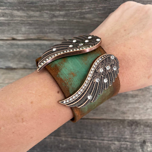 MADE TO ORDER - Angel's Wings Leather Bracelet