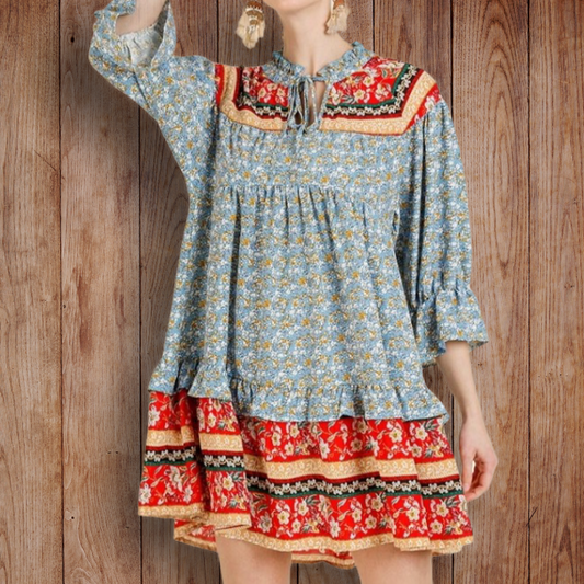 "SARAH" Blue Boho Dress | Boho Fashion and Accessories