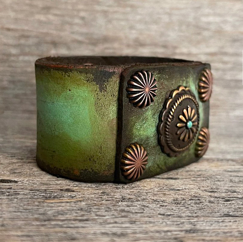 MADE TO ORDER - Distressed Turquoise and Brown Bracelet | Boho Accessories