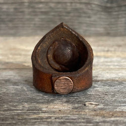 MADE TO ORDER - Crown-Shape Copper Concho Leather Ring