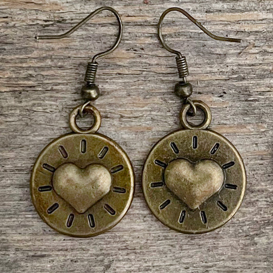 Christian Small Heart Drop Earrings | Boho Earrings