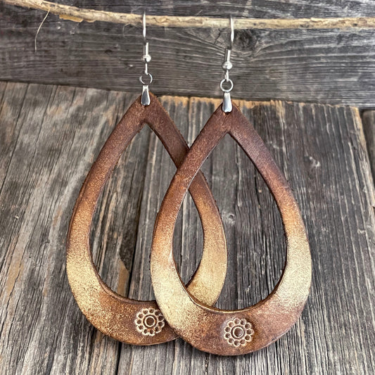 MADE TO ORDER - Handmade Ombre Leather Drop Boho Earrings