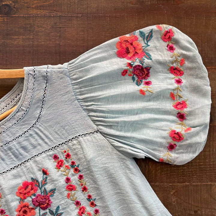 "COTTON CANDY" Dusty Blue Boho Dress | Boho Fashion and Accessories