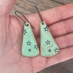 MADE TO ORDER - Sterling Silver/Aqua Leather Earrings | BOHO Earrings
