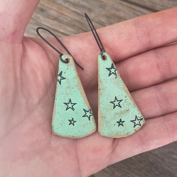 MADE TO ORDER - Sterling Silver/Aqua Leather Earrings | BOHO Earrings
