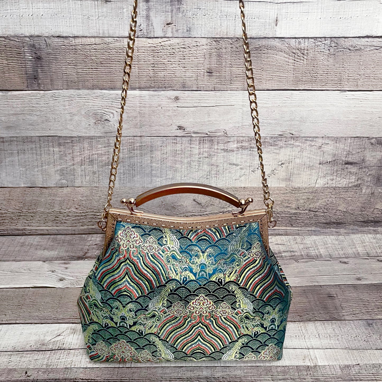 One of a Kind GREEN AURA Vintage Woven Handbag | Boho Accessories