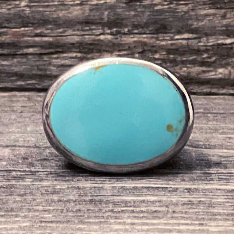 One Of A Kind, Real Kingman Turquoise And 925 Silver Vintage Ring, Handcrafted In Mexico – Brand New!