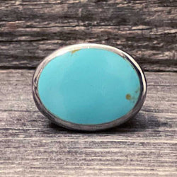 One Of A Kind, Real Kingman Turquoise And 925 Silver Vintage Ring, Handcrafted In Mexico – Brand New!