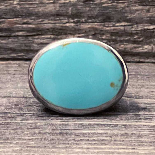 One Of A Kind, Real Kingman Turquoise And 925 Silver Vintage Ring, Handcrafted In Mexico – Brand New!
