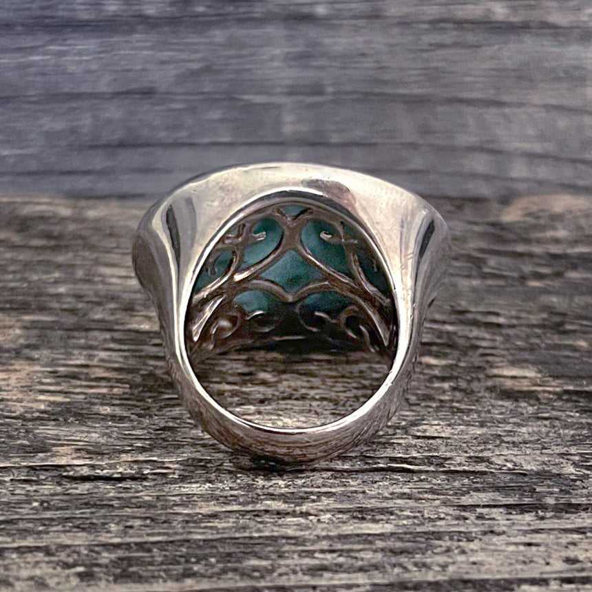 One Of A Kind, Real Kingman Turquoise And 925 Silver Vintage Ring, Handcrafted In Mexico – Brand New!