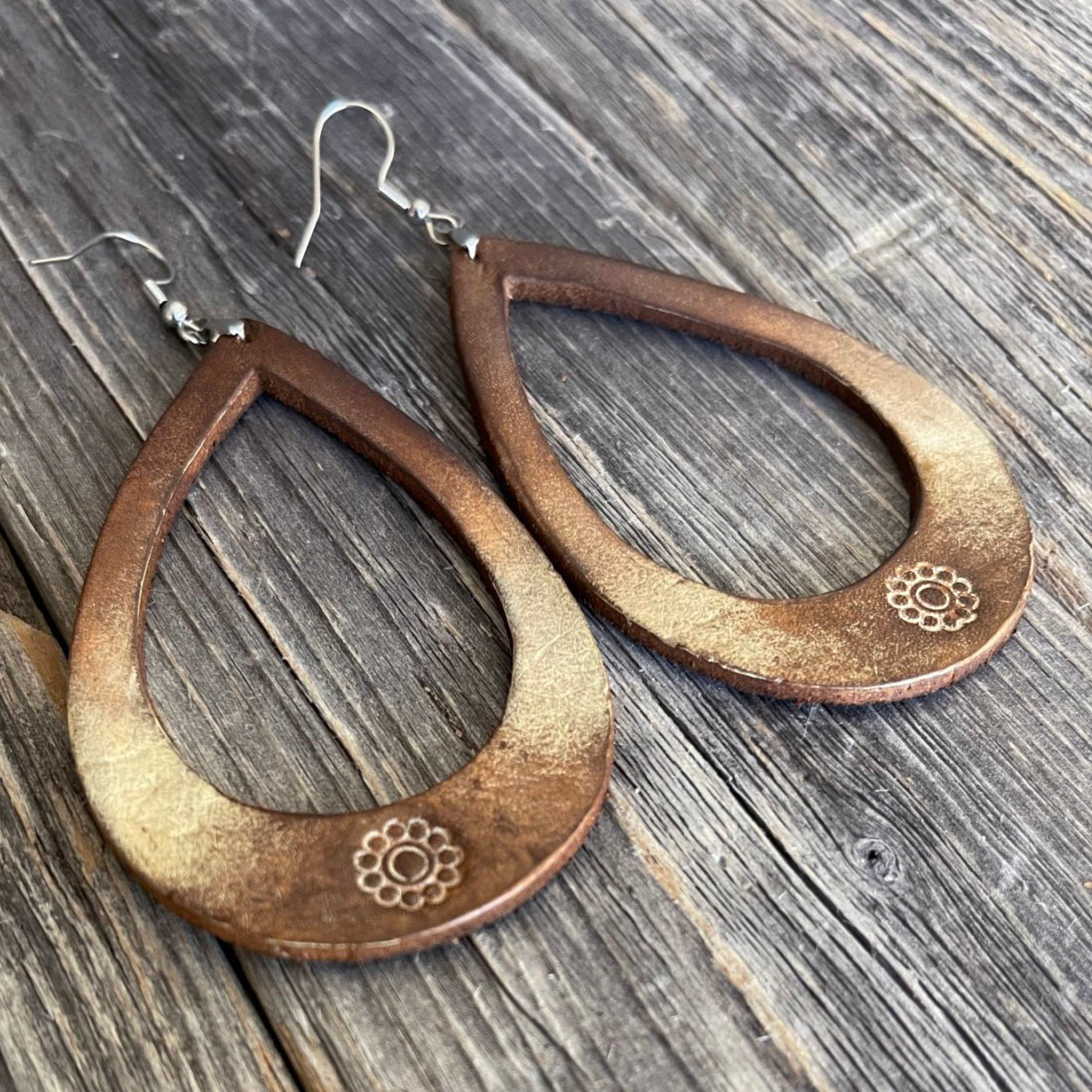 MADE TO ORDER - Handmade Ombre Leather Drop Boho Earrings