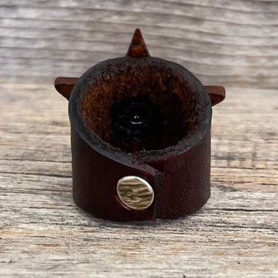 MADE TO ORDER - Genuine Brown Leather Star Concho Ring