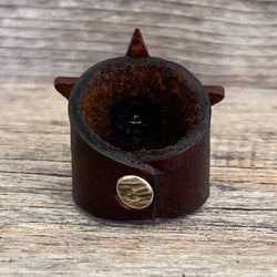MADE TO ORDER - Genuine Brown Leather Star Concho Ring
