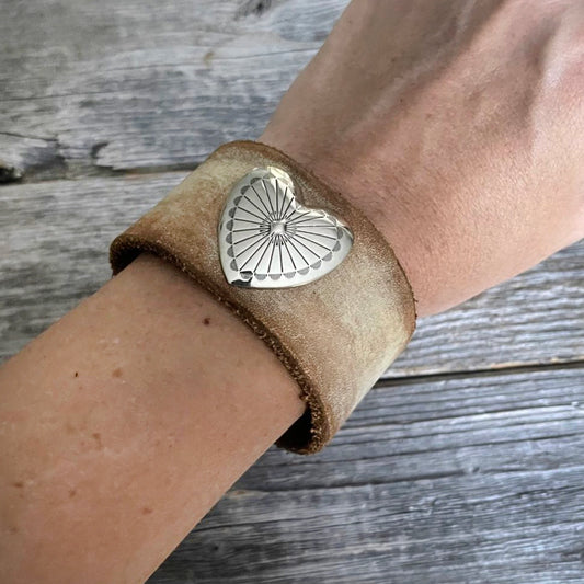 MADE TO ORDER - Silver Plated Heart Concho Bracelet