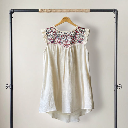 “JOSEPHINE”Boho Embroidery Dress | 100% Cotton Floral Dress