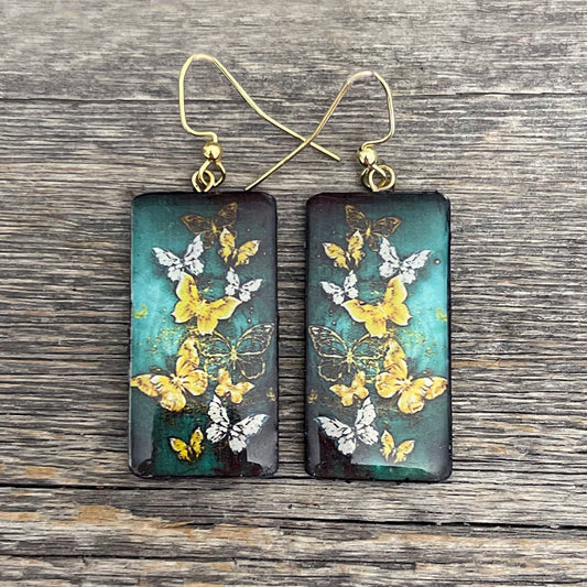 Poly Clay Handmade BUTTERFLY II Earrings painted boho Accessories