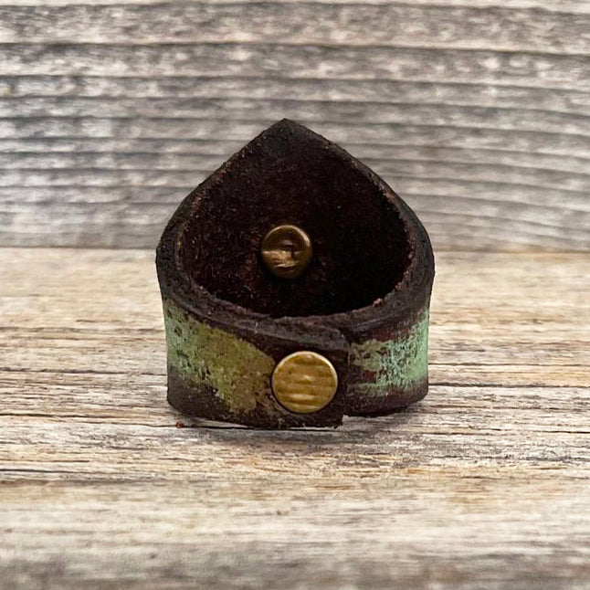 MADE TO ORDER - Crown-Shape Brass Concho Leather Ring