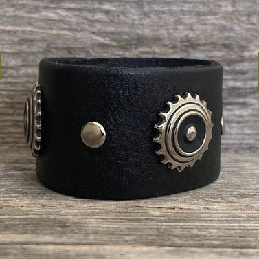 MADE TO ORDER - One of a Kind, genuine Silver Concho Leather Bracelet