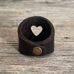 MADE TO ORDER - Die Cut Big Heart Leather Ring