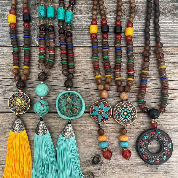 Retro Ethnic Wooden Beads Pendant Necklace Tibetan Long Sweater Chain Jewelry I.358804273 Retro Ethnic Wooden Beads Pendant Necklace Tibetan Long Sweater Chain Jewelry I.358804273