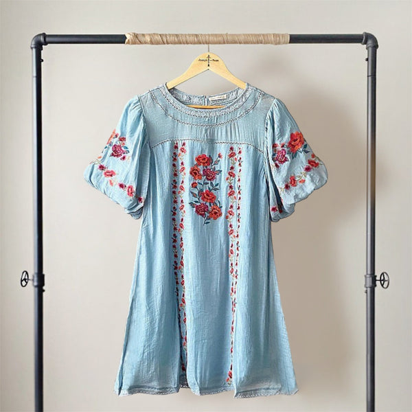 "COTTON CANDY" Dusty Blue Boho Dress | Boho Fashion and Accessories