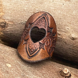 One of a Kind Boho Leather Heart die cut ring | Boho Accessories