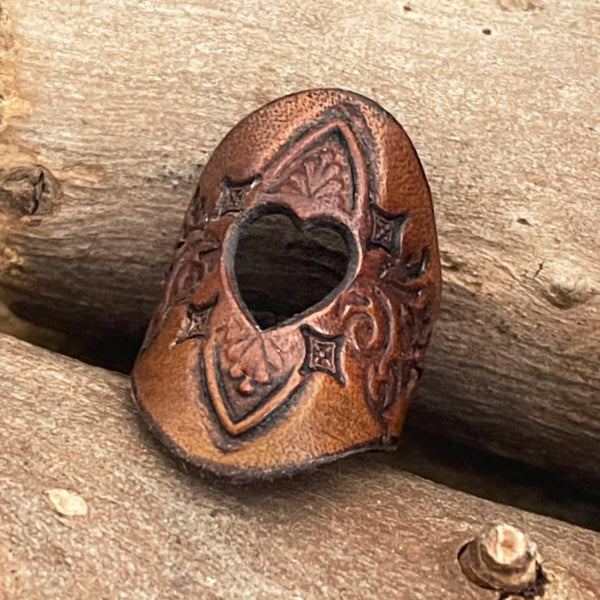 One of a Kind Boho Leather Heart die cut ring | Boho Accessories