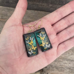 "FREE BUTTERFLIES" Poly Clay Handmade Painted Boho Earrings