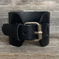MADE TO ORDER - Genuine Leather Round Boho Buckle Bracelet