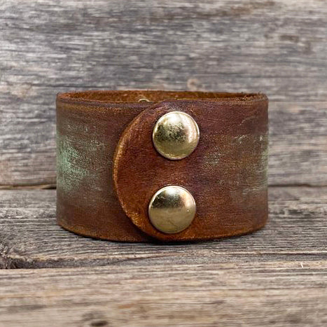 MADE TO ORDER - Distressed Aqua Leather Bracelet | Boho Accessories