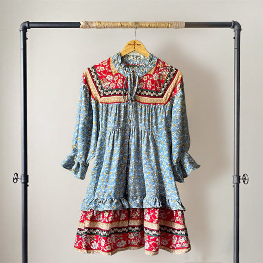"SARAH" Blue Boho Dress | Boho Fashion and Accessories