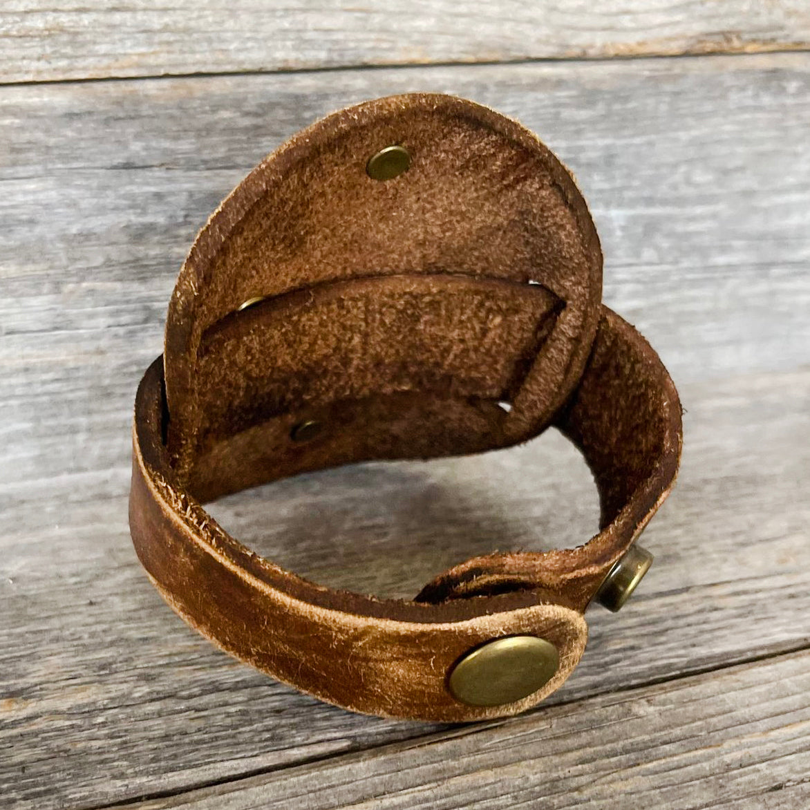 MADE TO ORDER - Patina Cross Leather Bracelet: Bohemian Charm for Wrist Elegance