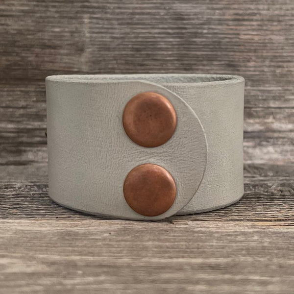 MADE TO ORDER - Genuine Leather Heart Copper Concho Bracelet