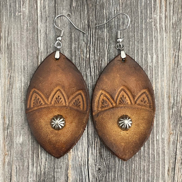MADE TO ORDER - Leather Tone on Tone Rivet Earrings