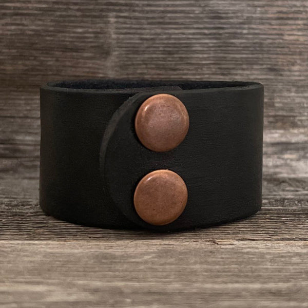 MADE TO ORDER - Genuine Leather Heart Copper Concho Bracelet