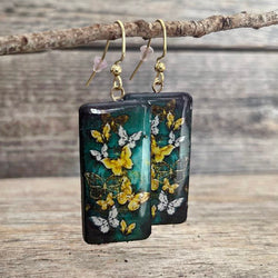 "FREE BUTTERFLIES" Poly Clay Handmade Painted Boho Earrings