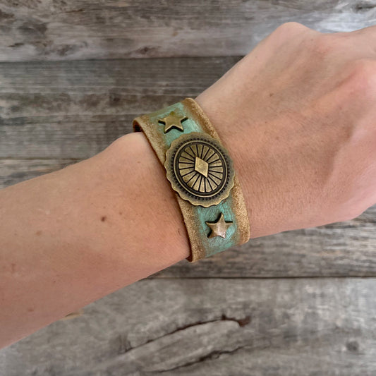 MADE TO ORDER - Thin Aqua Leather Bracelet