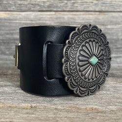 MADE TO ORDER - Genuine Leather Round Boho Buckle Bracelet